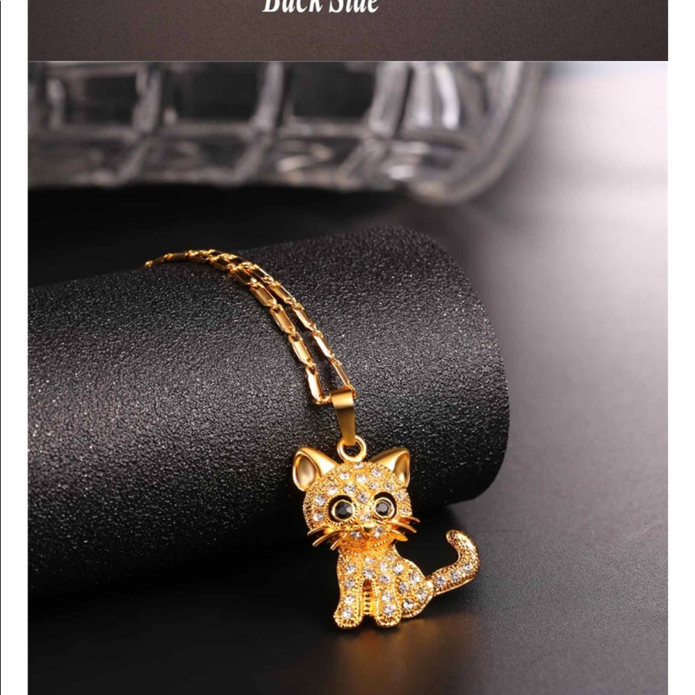New 18k gold cat necklaces - Picture 2 of 3